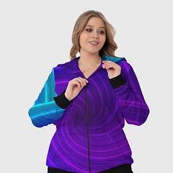 Женский 3D-костюм Фиолетовая спираль, цвет: 3D-черный — фото 2