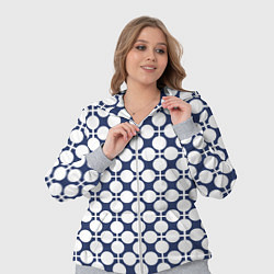 Женский 3D-костюм Серо-белый узор в клетку и горох ретро, цвет: 3D-меланж — фото 2