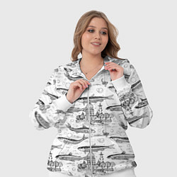 Женский 3D-костюм Корюшка и рыбалка в Питере паттерн, цвет: 3D-белый — фото 2