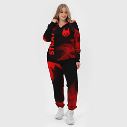 Женский 3D-костюм Stray - red gradient вертикально, цвет: 3D-черный — фото 2