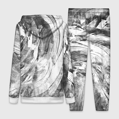 Женский костюм Абстракция - grey and white swirls / 3D-Белый – фото 2