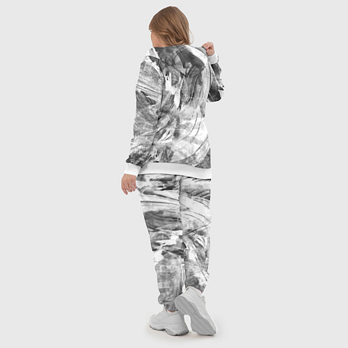 Женский костюм Абстракция - grey and white swirls / 3D-Белый – фото 5