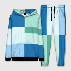 Женский 3D-костюм Мятное небо колор-блок, цвет: 3D-черный