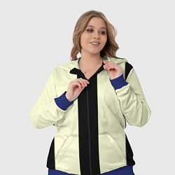 Женский 3D-костюм Color black beige line, цвет: 3D-синий — фото 2