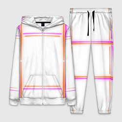 Женский 3D-костюм Neon white orange pink, цвет: 3D-белый