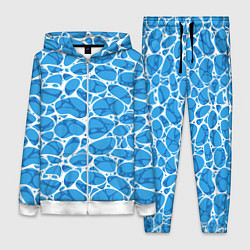 Женский 3D-костюм Волновая рябь на поверхности воды паттерн, цвет: 3D-белый