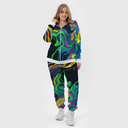 Женский 3D-костюм Разводы и переливы разноцветной краски, цвет: 3D-белый — фото 2