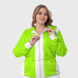 Женский 3D-костюм Color light green white stripes, цвет: 3D-белый — фото 2