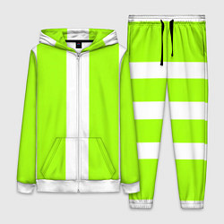 Женский костюм Color light green white stripes