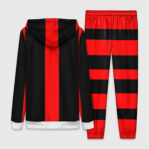 Женский костюм Color black red lines / 3D-Белый – фото 2