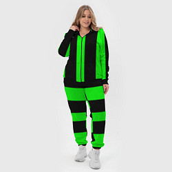 Женский 3D-костюм Color green black lines, цвет: 3D-черный — фото 2