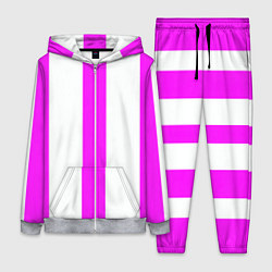 Женский 3D-костюм Color white pink lines, цвет: 3D-меланж
