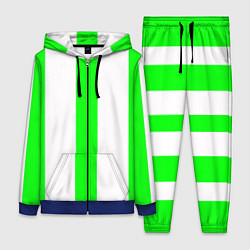 Женский костюм Color light green white lines