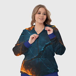 Женский 3D-костюм Разлом плит с огнем, цвет: 3D-синий — фото 2