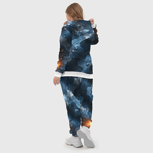 Женский костюм Синий камуфляж с каплями / 3D-Белый – фото 5