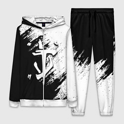 Женский 3D-костюм Doom штрихи красок черные, цвет: 3D-белый