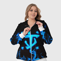 Женский 3D-костюм Дум огонь лого, цвет: 3D-белый — фото 2