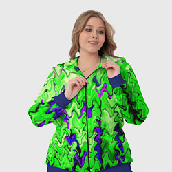 Женский 3D-костюм Ярко-зелёный стекающая абстаркция, цвет: 3D-синий — фото 2
