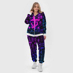 Женский 3D-костюм Doom логотипы игр неон, цвет: 3D-белый — фото 2