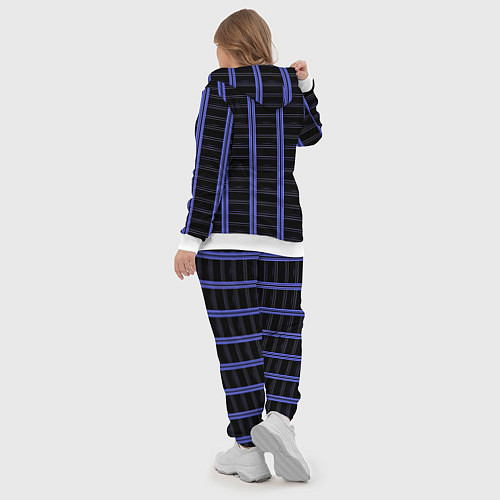 Женский костюм Color black cage purple stripes / 3D-Белый – фото 5
