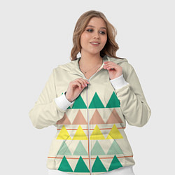 Женский 3D-костюм Абстрактный лес пирамидки с однотоном, цвет: 3D-белый — фото 2