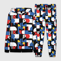 Женский 3D-костюм Геометрия букв, цвет: 3D-черный