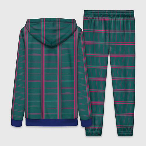 Женский костюм Color dark cage pink stripes / 3D-Синий – фото 2