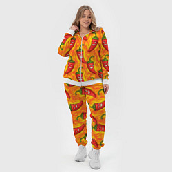 Женский 3D-костюм Огненный перец паттерн, цвет: 3D-белый — фото 2