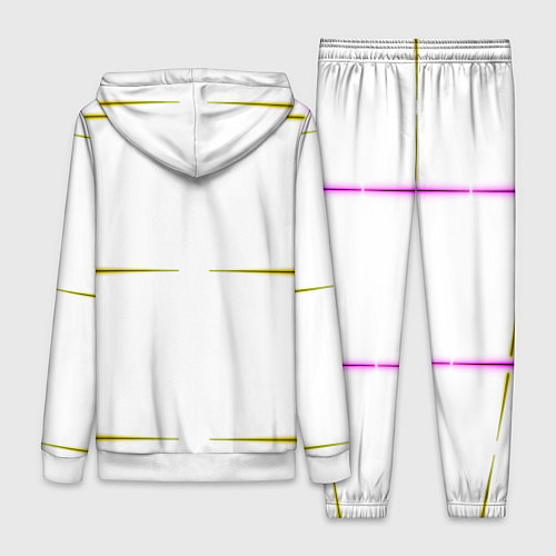 Женский костюм Color white pink yellow stripes / 3D-Белый – фото 2