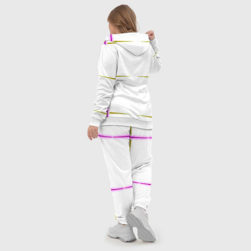 Женский костюм Color white pink yellow stripes / 3D-Белый – фото 5