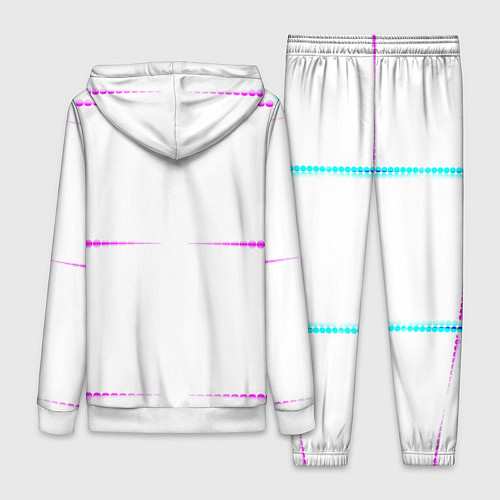 Женский костюм Color white blue pink stripes / 3D-Белый – фото 2