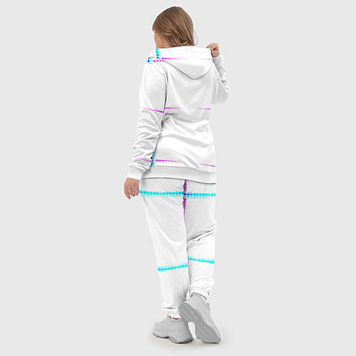 Женский костюм Color white blue pink stripes / 3D-Белый – фото 5