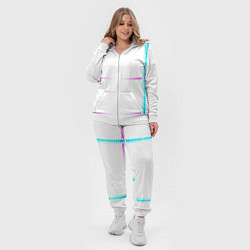 Женский 3D-костюм Color white blue pink stripes, цвет: 3D-белый — фото 2