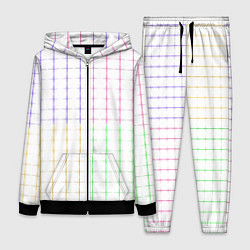 Женский 3D-костюм Color white multicolored stripes, цвет: 3D-черный