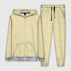 Женский 3D-костюм Color beige green crosses, цвет: 3D-меланж