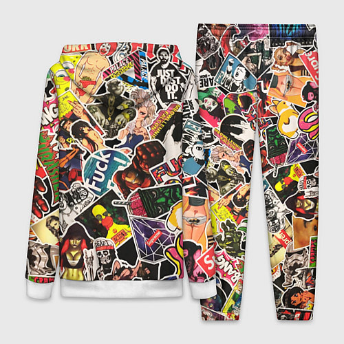 Женский костюм Monster energy stikers logo / 3D-Белый – фото 2