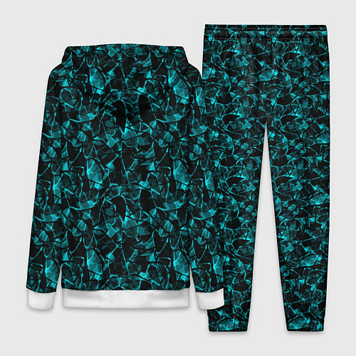 Женский костюм Голубой с черным абстрактный узор / 3D-Белый – фото 2