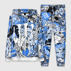 Женский костюм Monster energy sticker blue