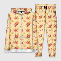 Женский 3D-костюм Хеллоуин с тыквой и листьями, цвет: 3D-белый