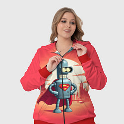 Женский 3D-костюм Робот-сгибальщик Бендер супермен - коллаба, цвет: 3D-красный — фото 2