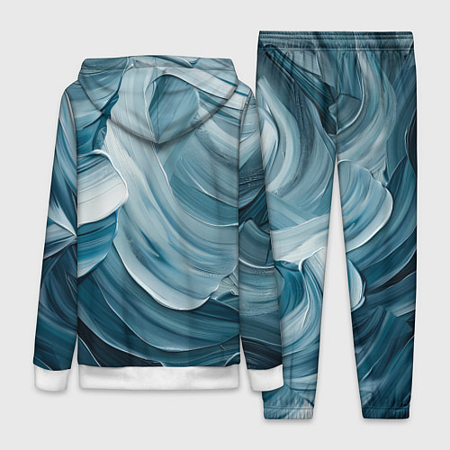 Женский костюм Синяя краска импасто / 3D-Белый – фото 2