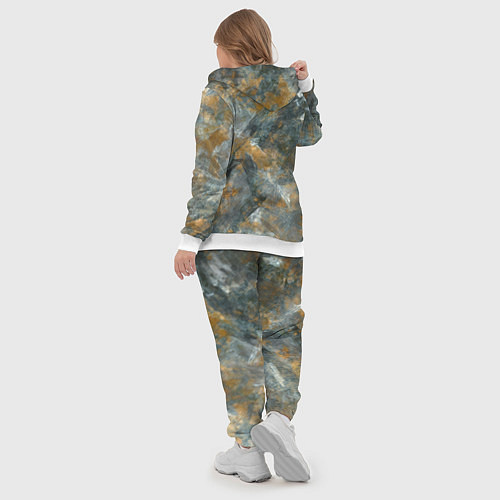 Женский костюм Абстракция - strokes of gold paint on a gray backg / 3D-Белый – фото 5