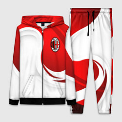 Женский 3D-костюм ФК Милан - белый и красный, цвет: 3D-черный