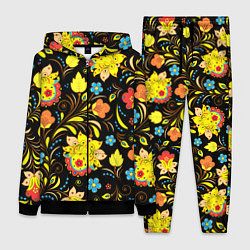 Женский 3D-костюм Хохлома узор, цвет: 3D-черный