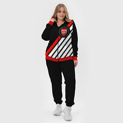 Женский 3D-костюм Арсенал геометрия полосы, цвет: 3D-красный — фото 2