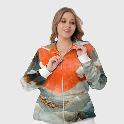 Женский 3D-костюм Японский пейзаж абстракция, цвет: 3D-белый — фото 2