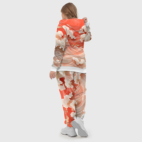 Женский костюм Японские красные волны / 3D-Белый – фото 5