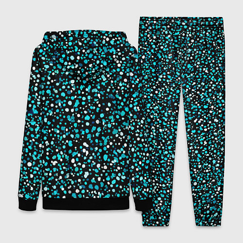 Женский костюм Голубые неоновые крапинки / 3D-Черный – фото 2