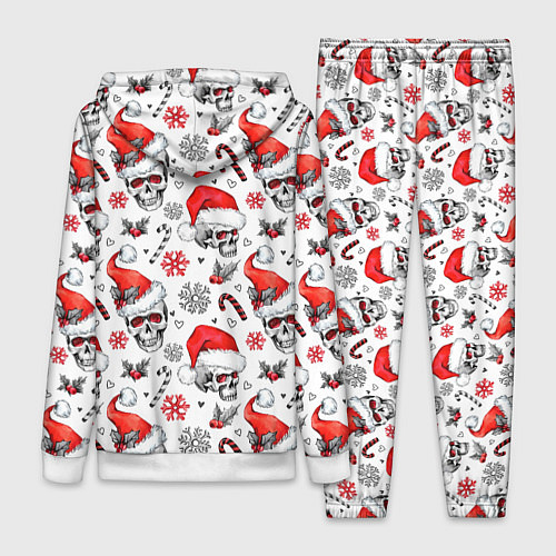 Женский костюм Новогодние черепа / 3D-Белый – фото 2