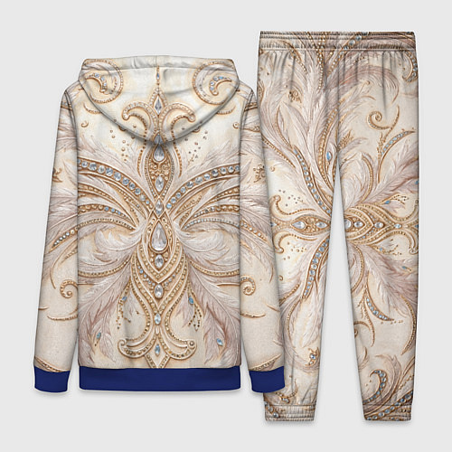 Женский костюм Перламутровый орнамент с перьями / 3D-Синий – фото 2